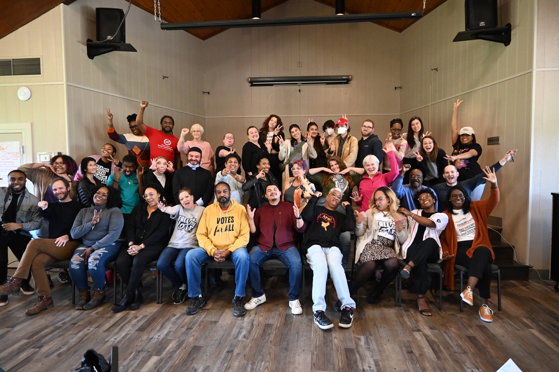 A training cohort posing together
