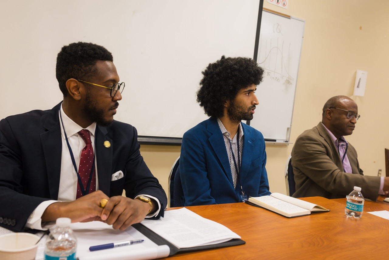 Community leaders working together at a roundtable
