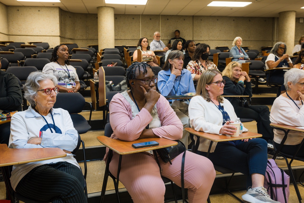 Community members participating in a workshop